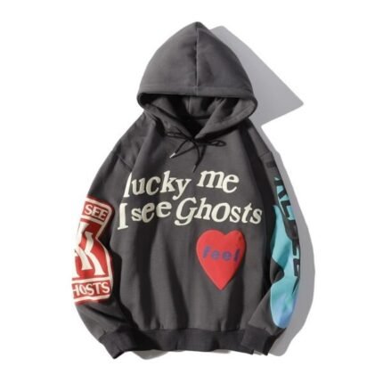 Lucky Me I See Ghost Hoodie - Dark grey